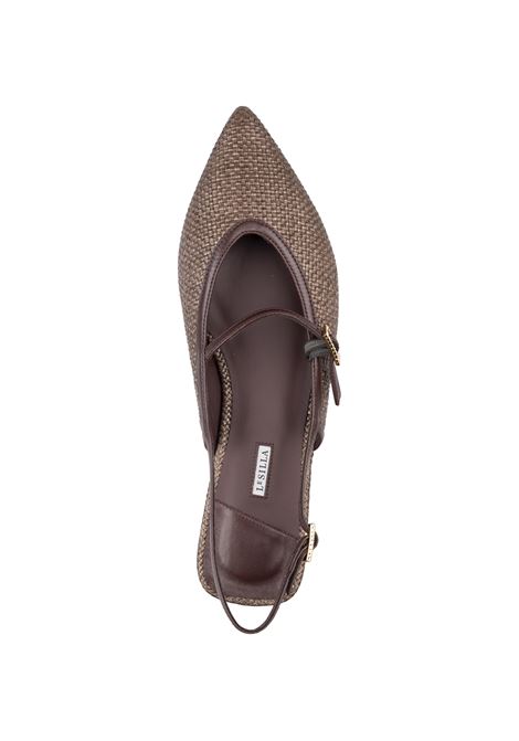 Morgana Slingbacks in Cuba Brown Raffia LE SILLA | 9043D020MTPPPAN748
